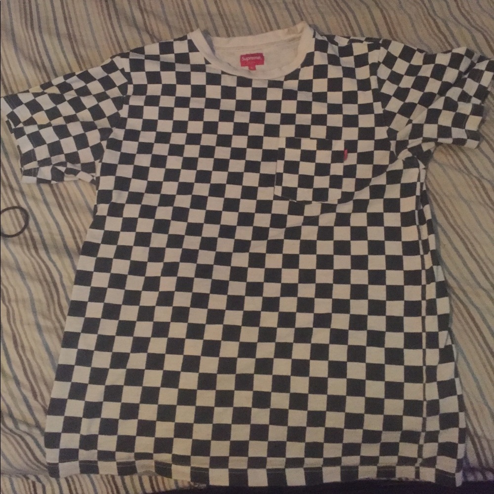 SUPREME checkered pocket t shirt